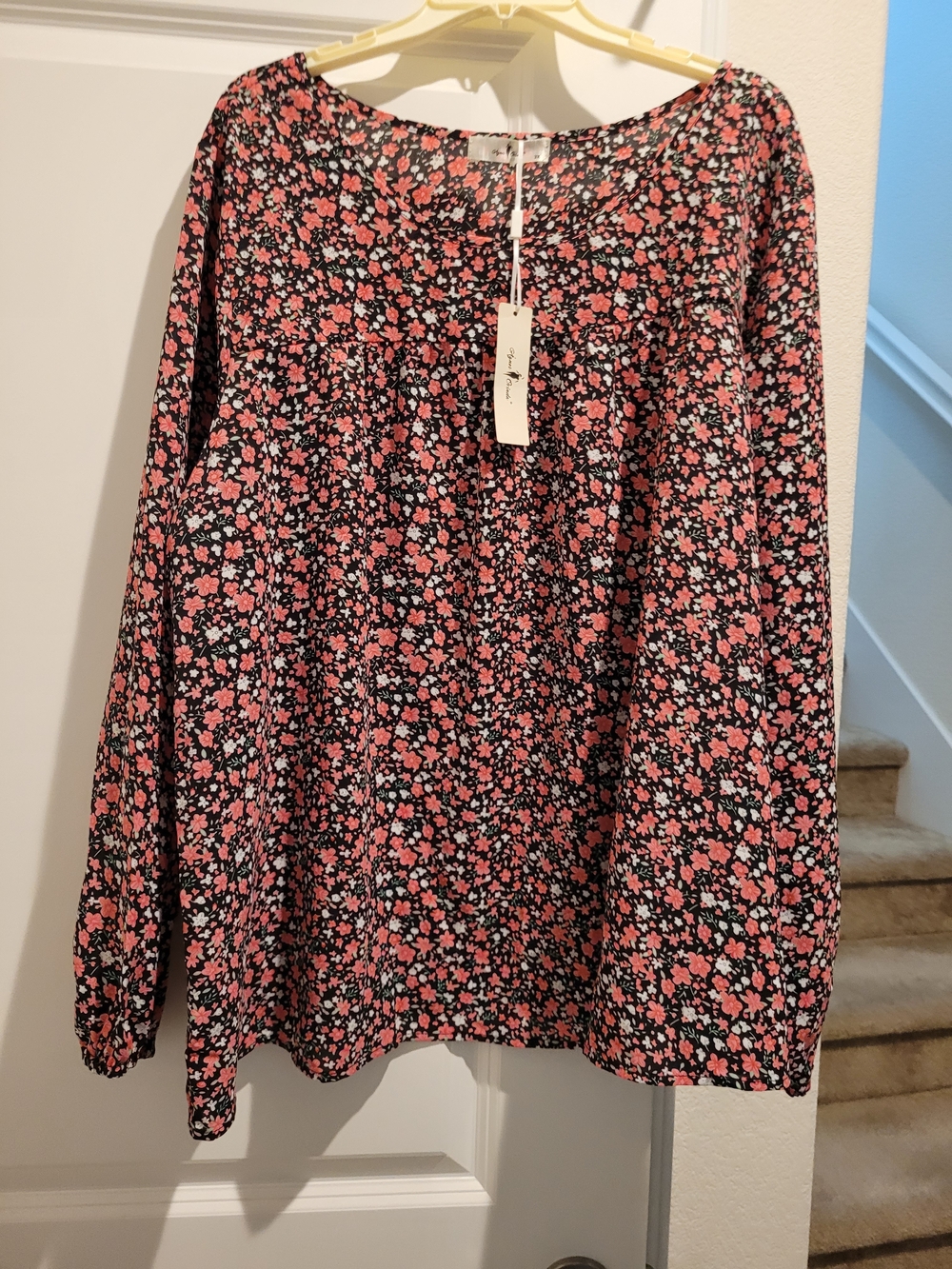 Agnes Orinda Women's Black & Pink Floral 3x NWT